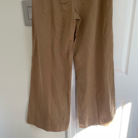Madewell Harlow Wide Leg Pants Seed Khaki 6 High Rise Drapey Baggy Sailor Linen - Picture 9 of 14